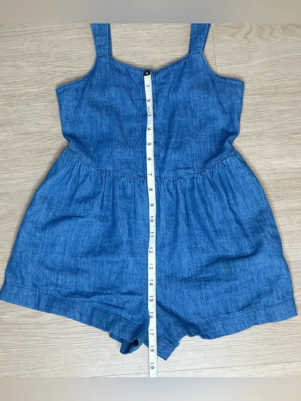Old Navy Blue Denim Girls' Romper with Button Front